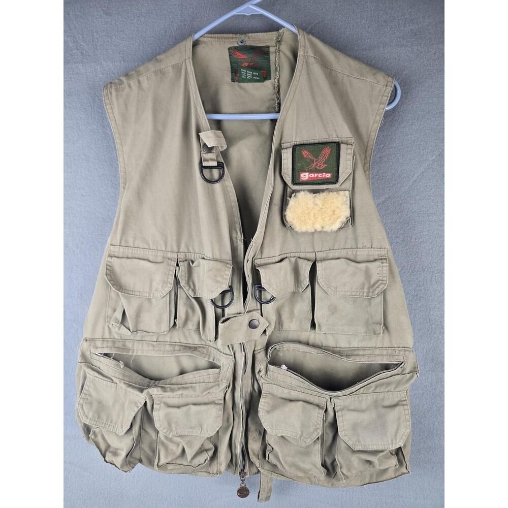 VTG Garcia Fishing Vest Men One Size Multi-Pocket Fly Fishing Utility Gorpcore